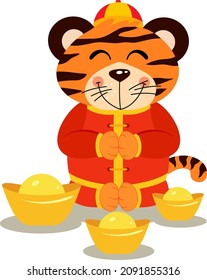 Cute tiger zodiac chinese good fortune

