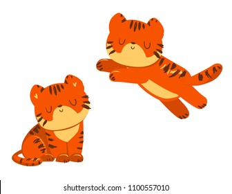 Cute Tigers Vector illustration