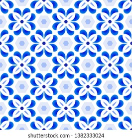 cute tile pattern, colorful decorative floral seamless background, vintage tiled design,beautiful ceramic wallpaper decor vector illustration