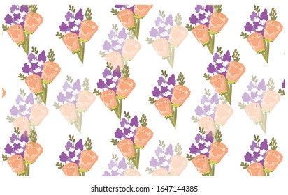 Cute tiny bouquet seamless vintage pattern with lavender and various flower botanical for textile, apparel, shirt,hijab,wallpaper,and decoration