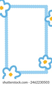 cute tiny colorful flowers and plants frame , illustration card decoration , border , sign and cute label	