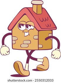 Cute tiny house cartoon character