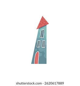 Linda casita. Pequeñas casas de ciudad de dibujos animados, edificios urbanos de minimalismo, ícono de Ilustración vectorial de casas residenciales suburbanas mínimas. Casa Pequeña multicolor, estructura de la ciudad residencial exterior blanco