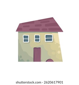 Cute tiny house. Cartoon small town houses, minimalism city buildings, minimal suburban residential house vector illustration icon. House small multicolour, structure town residential exterior white