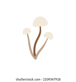 Cute tiny mushrooms. Simple flat vector illustration isolated on a white background.