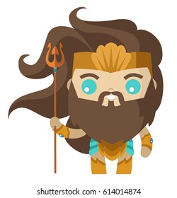cute tiny poseidon neptune god of the sea