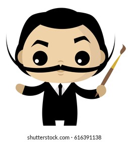 cute tiny surrealist painter