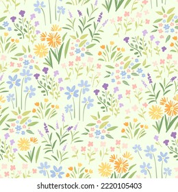 cute tiny wild floral seamless pattern