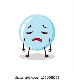 Cute tired expression of bubble cartoon character