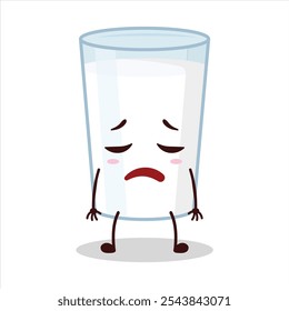 cute tired expression of milk character