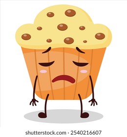 cute tired expression of muffin character