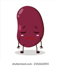 cute tired expression of red bean character