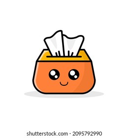 Cute Tissue Box Cartoon Vector Icon Illustration. Flat Cartoon Style - EPS 10 Vector
