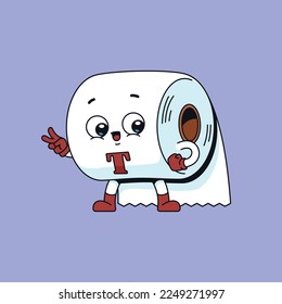 Cute tissue mascot character superhero illustration