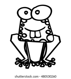 cute toad funny character vector illustration design