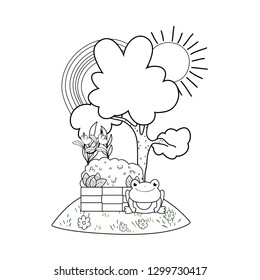 cute toad in the landscape character