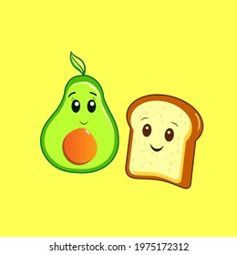 cute toast with avocado for breakfast