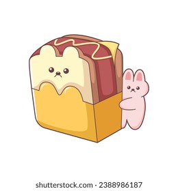 Ilustración de diseño de caracteres de tostada cuta