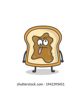 cute toast character vector design template illustration