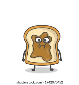 cute toast character vector design template illustration