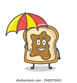 cute toast character vector design template illustration