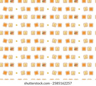 Cute toast, egg pattern, food