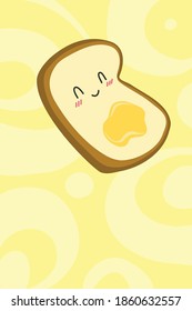cute toast with melted butter