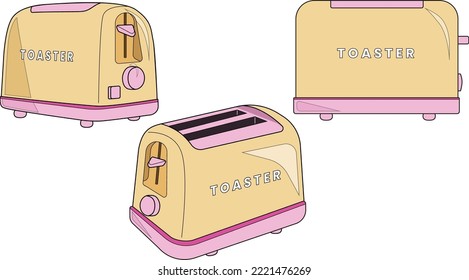 Tostadora Cuta, creada en Adobe Illustrator.
