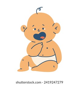 Cute toddler boy vector cartoon character illustration isolated on a white background.