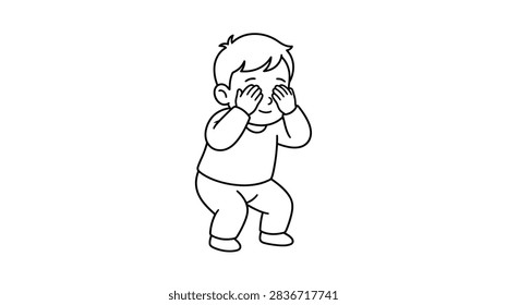 A cute toddler standing