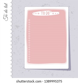 Cute To-do list. Printable Check lists template with place for text. Print for planner, notebooks page, organizer design.