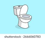 Cute Toilet – Flat Vector Cartoon Illustration.