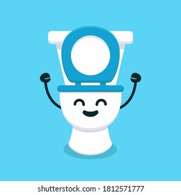 Cute toilet mascot design illustration