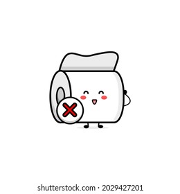 Cute toilet paper character illustration smile happy mascot logo kids play toys template