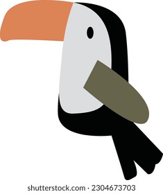 cute toka bird isolate character