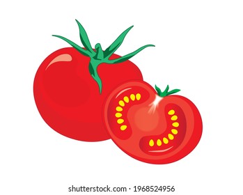 Cute tomate icon. Vector illustration