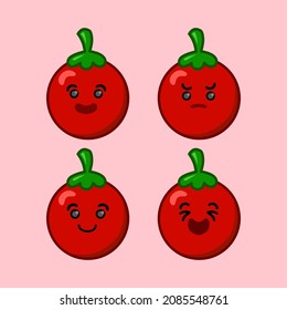 cute tomato cartoon design. cartoon design for sticker.