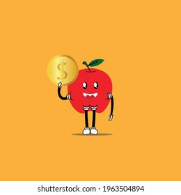 cute tomato cartoon mascot vector 