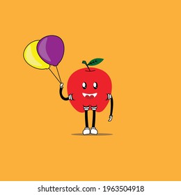 vector de mascota de caricatura de tomate lindo 