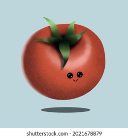 cute tomato character with face