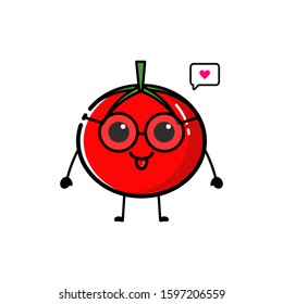 Cute tomato character with flat design style