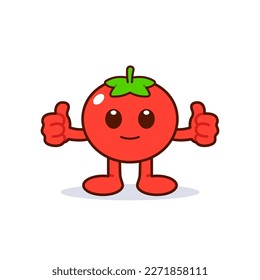 Cute Tomato Character Giving Thumbs Up