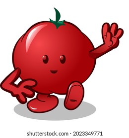 cute tomato character mascot vector