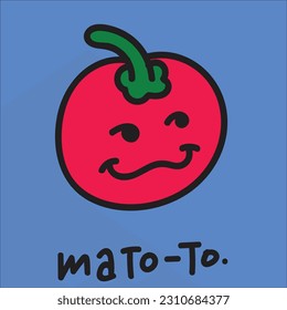Cute Tomato Character Vector Illustration