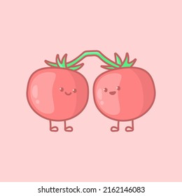 Personajes de tomate. Ilustración aislada del vector de dibujos animados