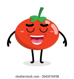 cute tomato fruit character vector illustration design