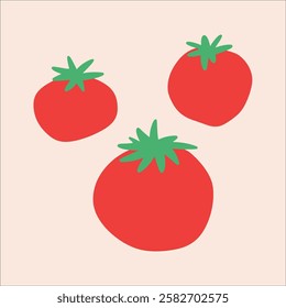 cute tomato hand drawing illustration. flat design style. colorful and editable vector