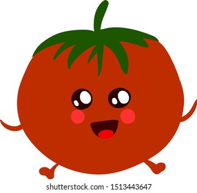 Cute tomato, illustration, vector on white background.