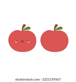 cute tomato illustration vector white background