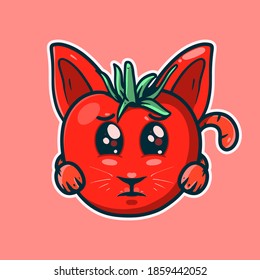 Cute Tomate-Maskottchen, Vektorgrafik